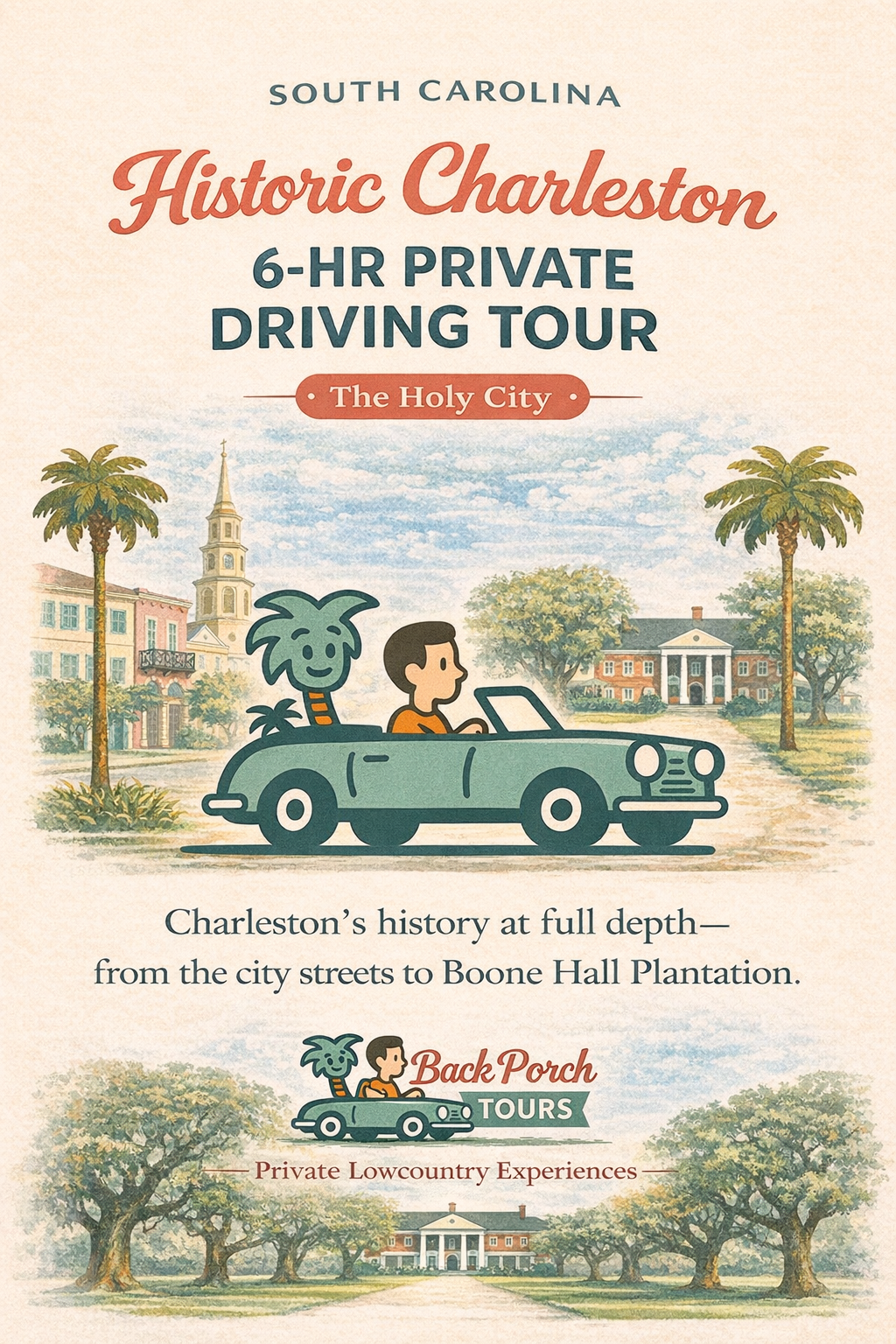6-Hr: Deep Roots Historic Charleston Tour + Boone Hall Plantation (Per Person)